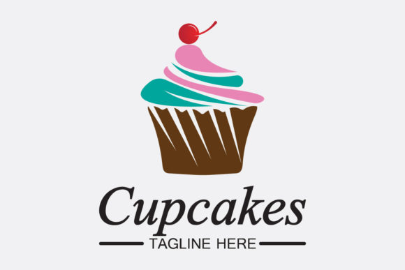 Cupcake Logo Design Vector Template