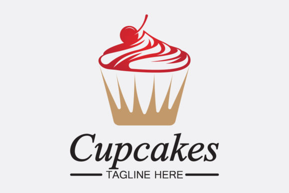 Cupcake Logo Design Vector Template