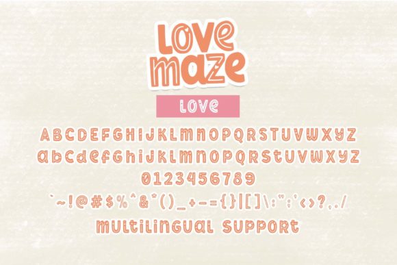 Love Maze Font PNG with transparent background - Preview 5