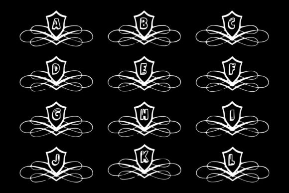 Luxury Initial Font PNG with transparent background - Preview 3