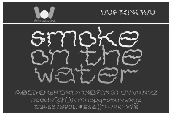 Smoke in the Water Font PNG with transparent background - Preview 1