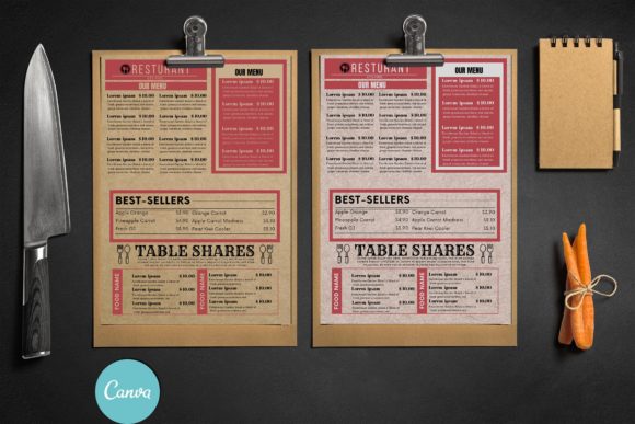 Vintage Restaurant Menu Design Template