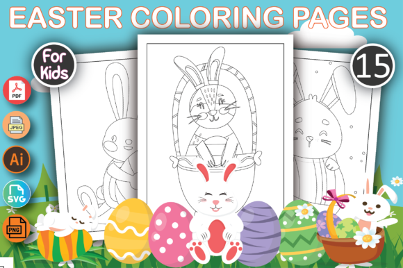 Happy Easter Coloring Book for Kids Graphic by Salam Store · Creative ...