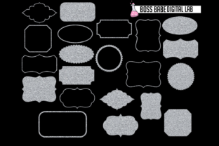 Silver Glitter Frame Clipart Graphic by 77designs · Creative Fabrica