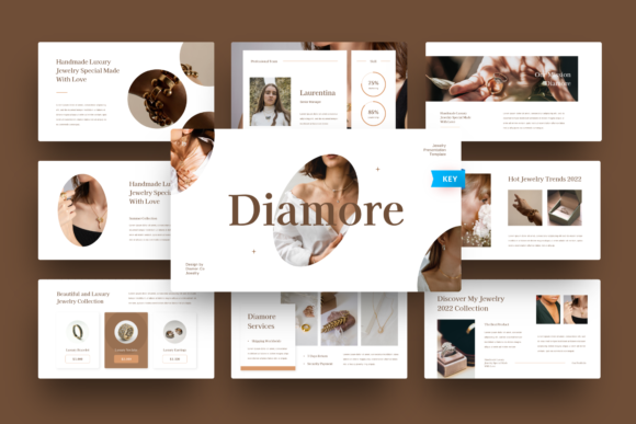 Preview of Diamore - Jewelry Keynote fashion presentation template