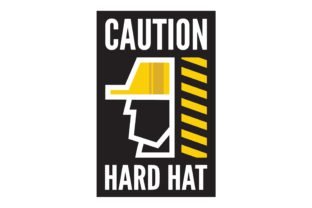 Hard hat safety warning sign