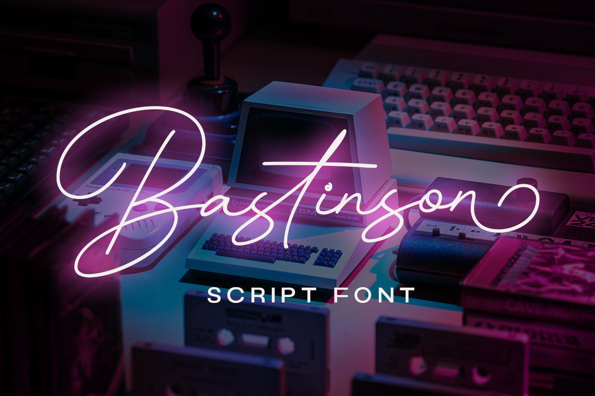 Bastinson Monoline Script preview, monoline script font for address labels