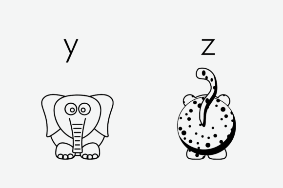 Cute Animals Cartoons Font PNG with transparent background - Preview 5