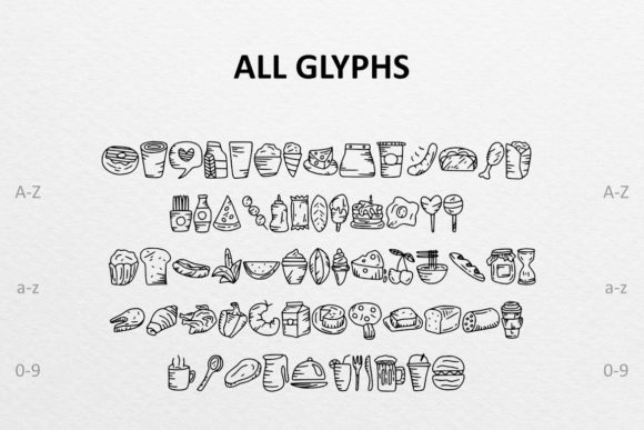Food Doodle Font PNG with transparent background - Preview 1