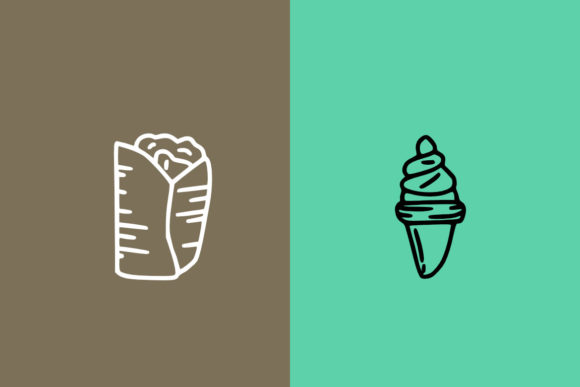 Food Doodle Font PNG with transparent background - Preview 2
