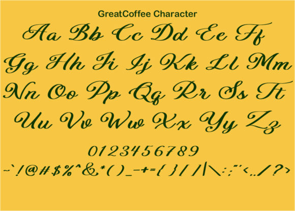Great Coffee Font PNG with transparent background - Preview 4