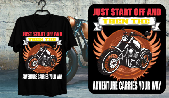 Just Start off and then the Adventure Carries Your Way Afbeelding T-shirt Designs Door Creative Line Art