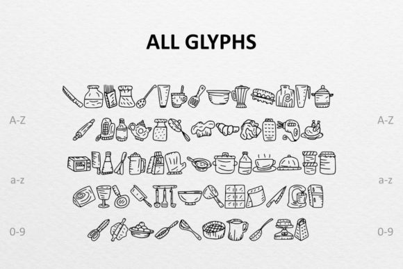 Kitchen Doodle Font PNG with transparent background - Preview 1