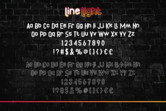 Line Light Font PNG with transparent background - Preview 3