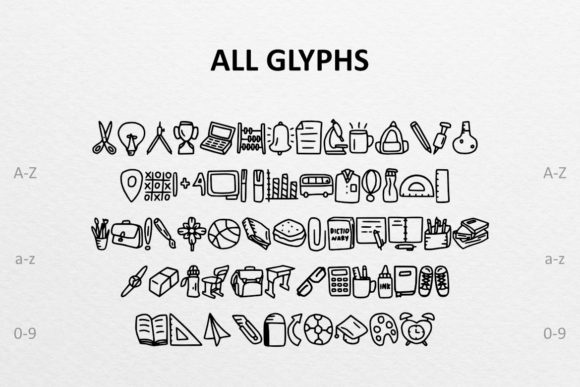School Stuff Font PNG with transparent background - Preview 1