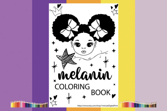 21 Pages Coloring Book Black Girls Bundle