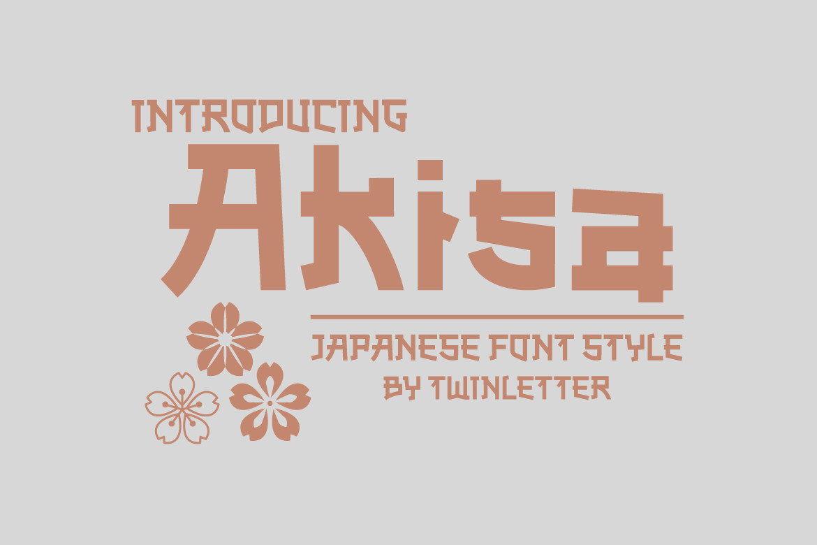 Akisa Faux Japanese preview, Latin letters styled to look Japanese