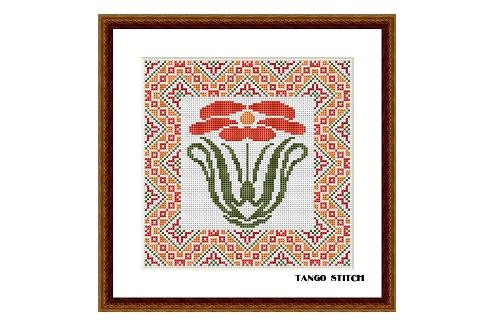 Art Nouveau Poppy Flower Cute Stitching