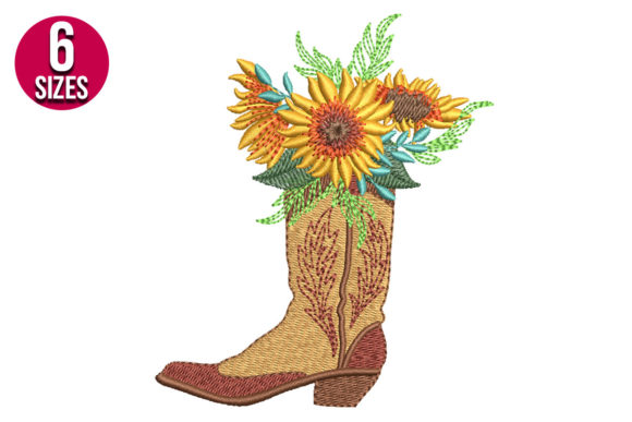 Cowgirl Boot with Sunflowers