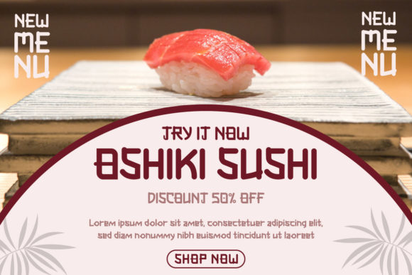 Nesuka Faux Japanese Font PNG with transparent background - Preview 2