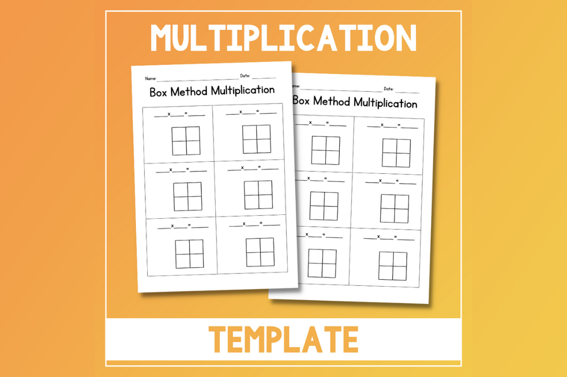 Box Method Multiplication Template Graphic by atlasart · Creative Fabrica