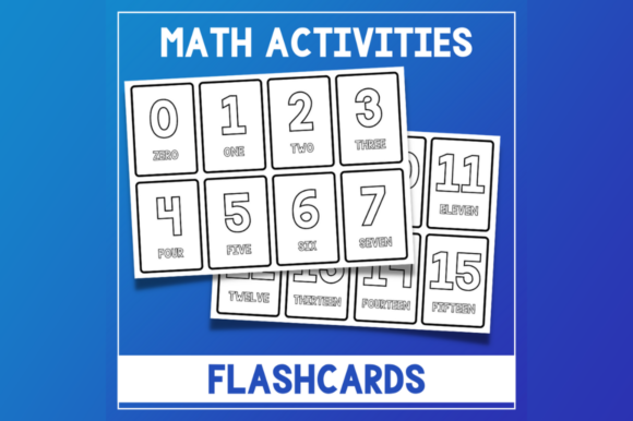 Number Coloring Flashcard Sheets