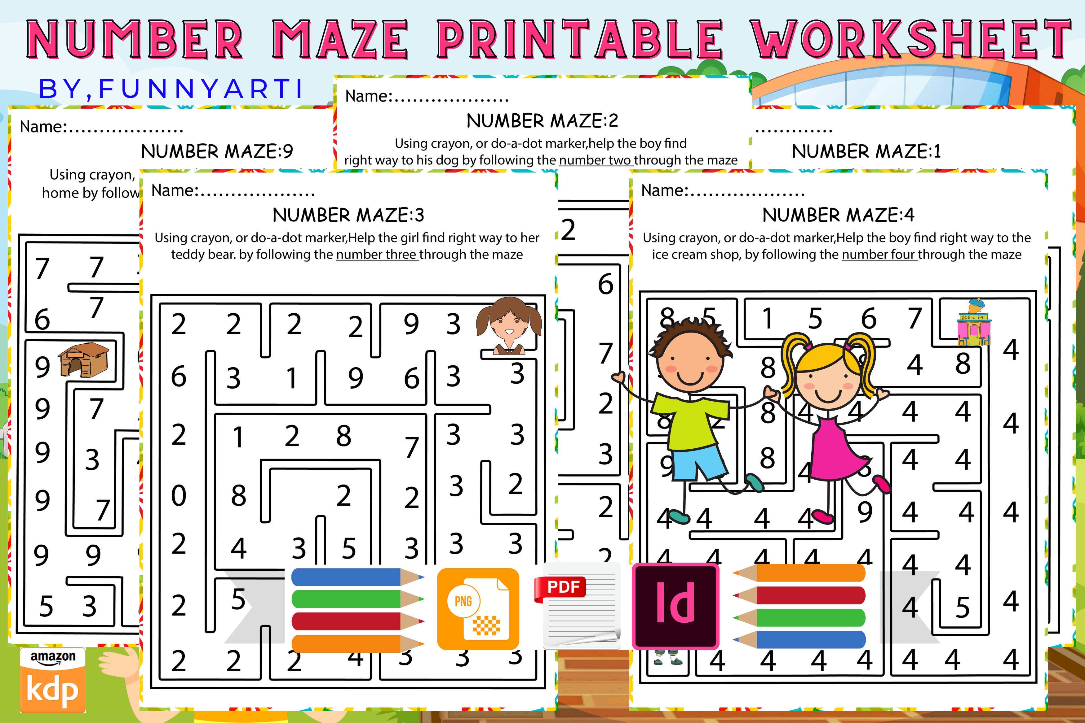 Number Maze Printable Worksheet