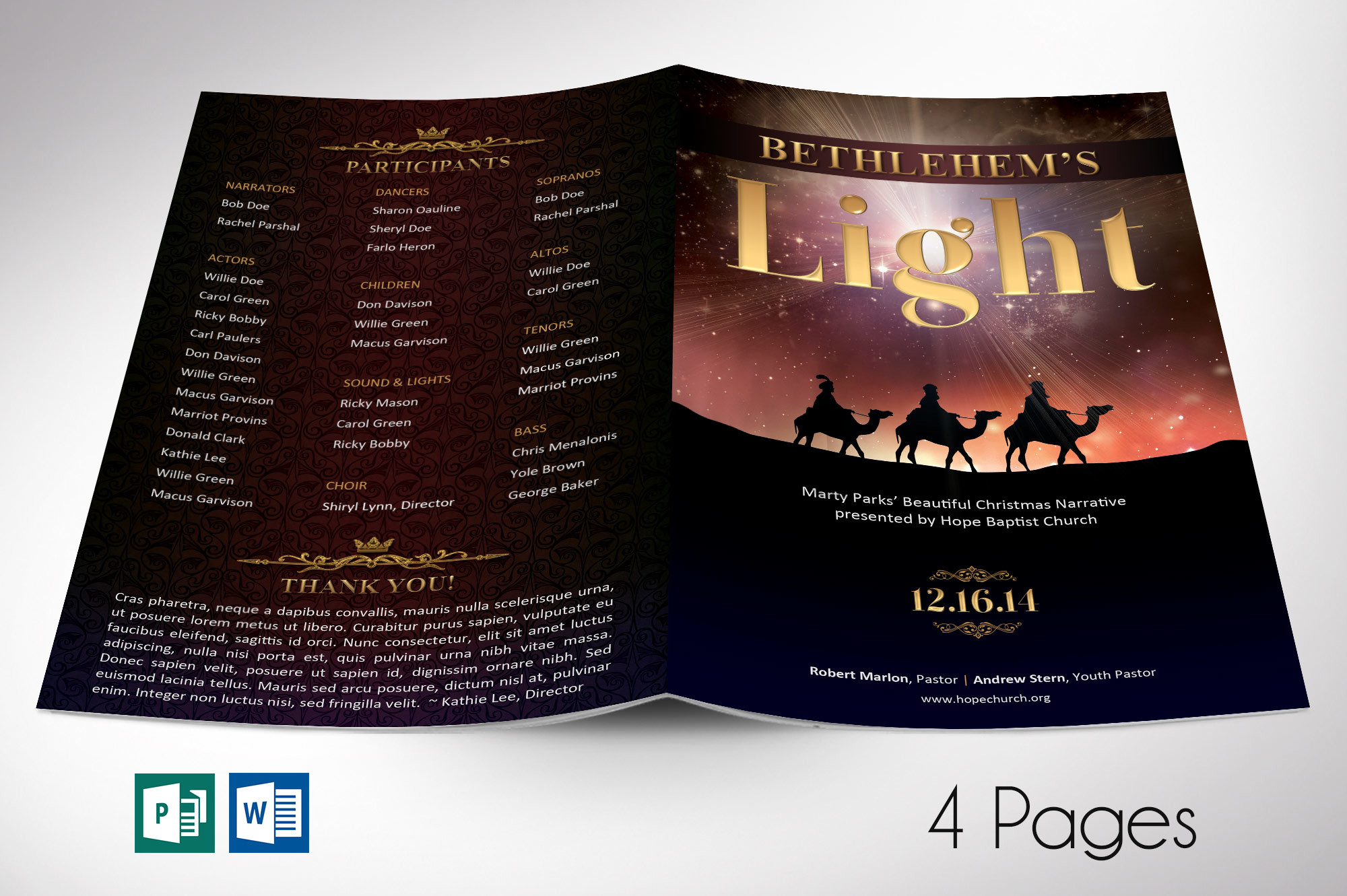 Bethlehem Christmas Program Word Graphic by Godserv Designs · Creative ...