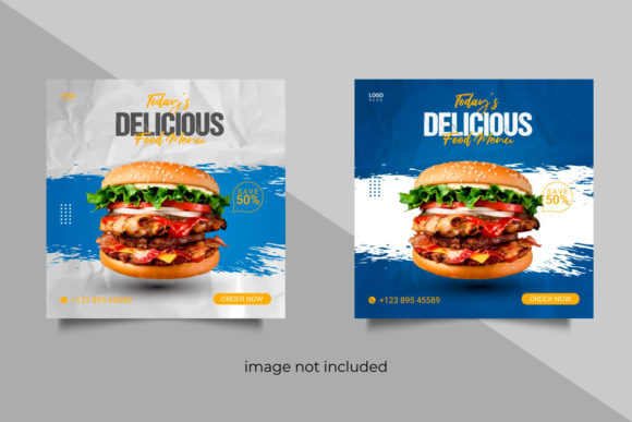 Preview of Food Social Media Post Template food social media design template