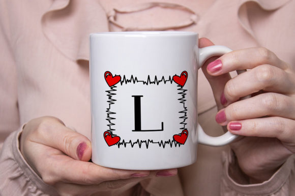 Heart Monogram Font PNG with transparent background - Preview 1