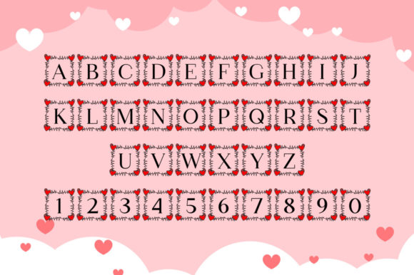 Heart Monogram Font PNG with transparent background - Preview 4