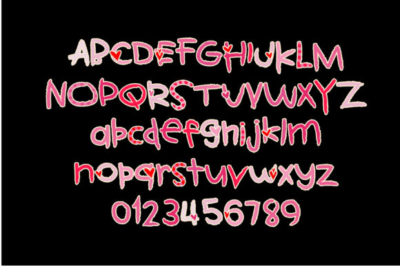 Kid's Love Font PNG with transparent background - Preview 2