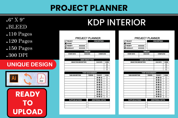 Project Planner - KDP Interior Graphic by Hasna Unique Design ...