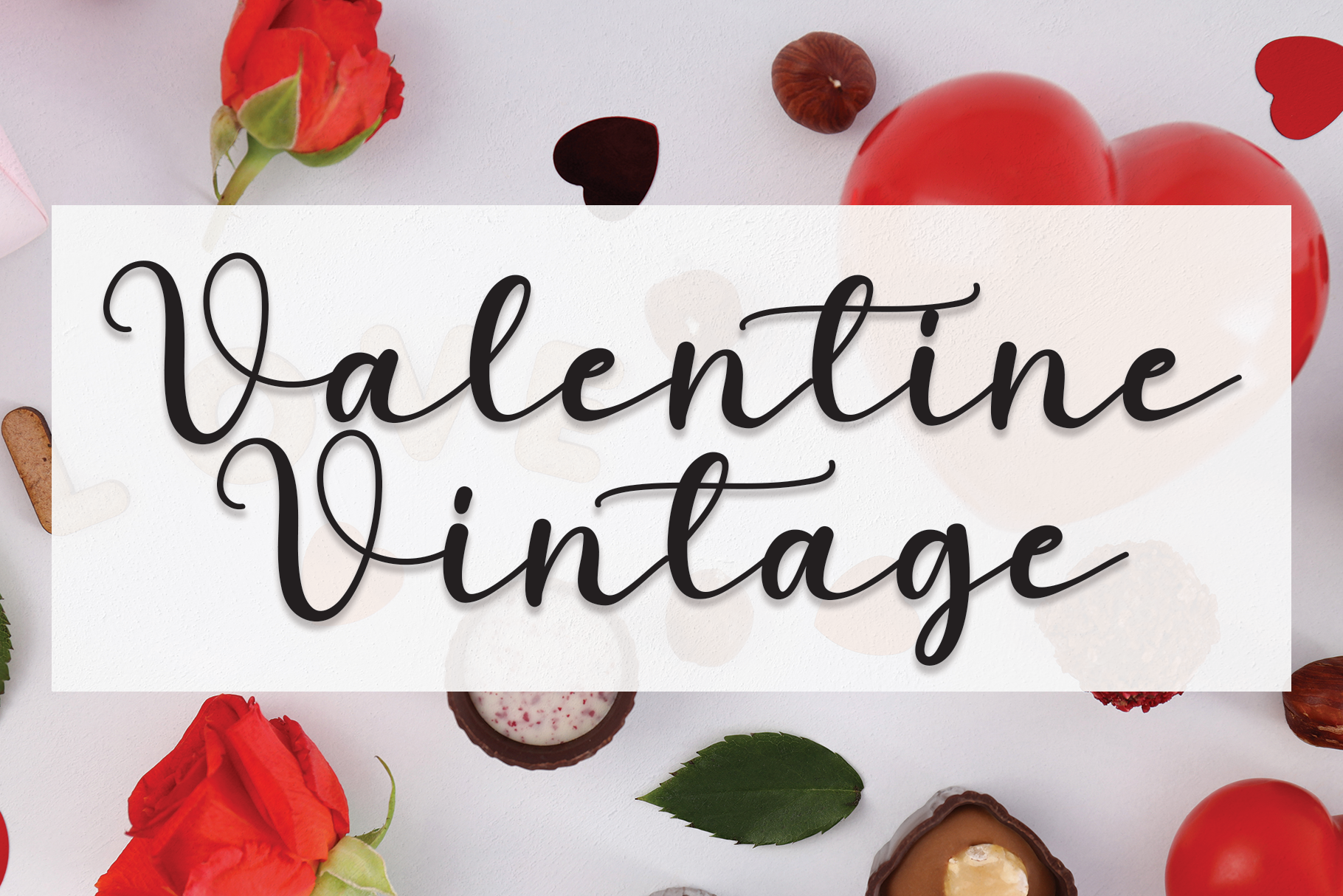 Valentine Vintage preview, flowing contemporary script