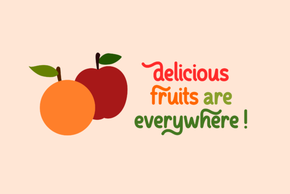 Juicy Apple Font PNG with transparent background - Preview 1
