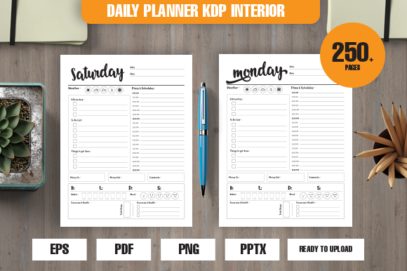 Daily Planner Kdp Interior Graphic by BotPixels · Creative Fabrica