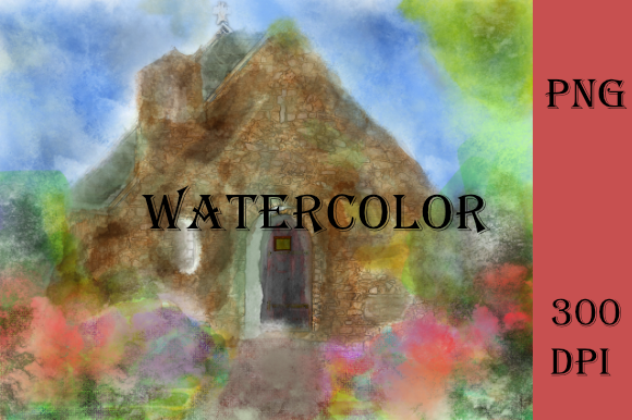 Watercolor Old Church | PNG
