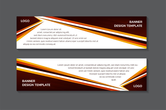 Horizontal Banner Brown Orange Graphic by noory.shopper · Creative Fabrica