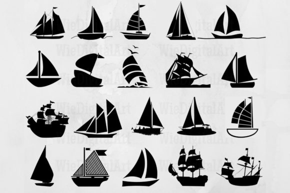 Sailboat Afbeelding Afdrukbare Illustraties Door WieDigitalArt