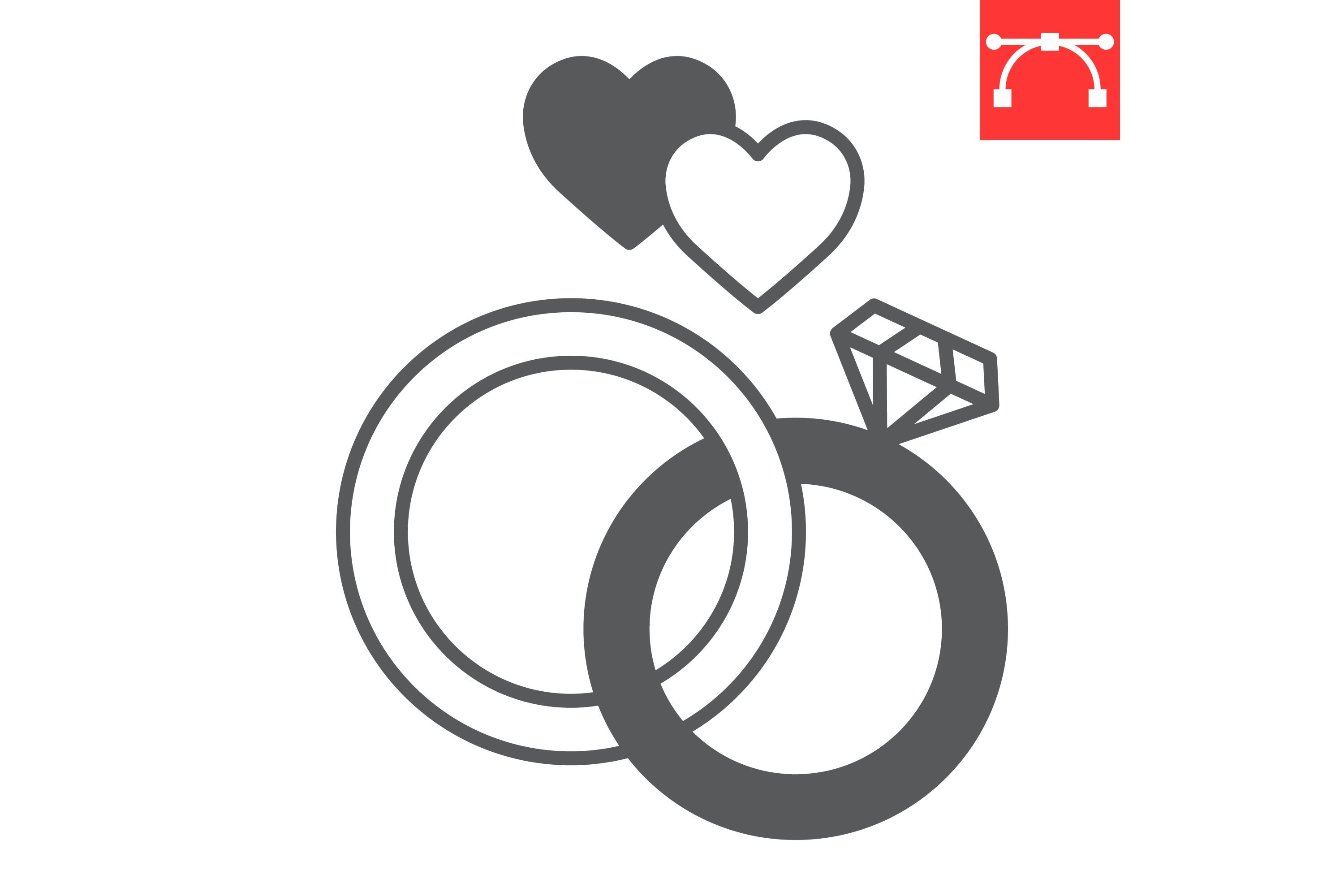 Wedding Rings Glyph Icon