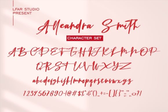 Alleandra Smith Font PNG with transparent background - Preview 5