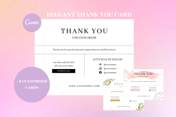 Elegant Thank You Business Card Canva