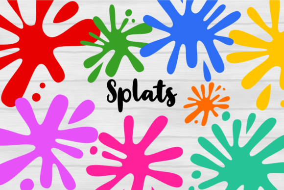 Ink Blots and Paint Splats Flat Graphics