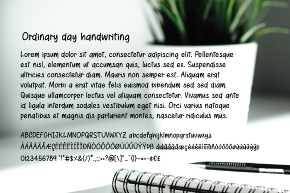 Ordinary Day Font font preview - 1