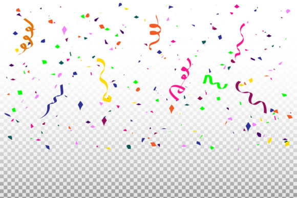 Realistic Falling Confetti Background