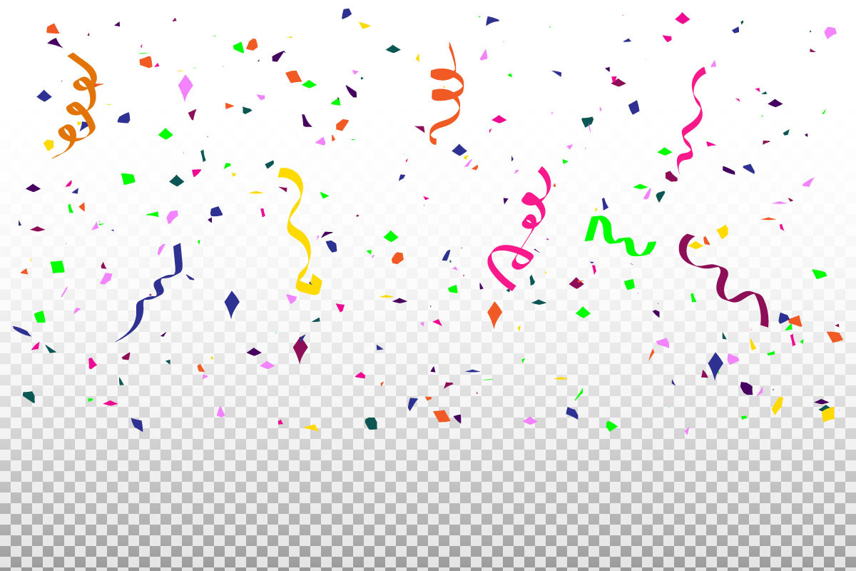 Realistic Falling Confetti Background
