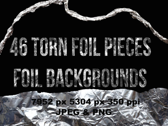 46 Ripped Torn Metallic Foil Edges