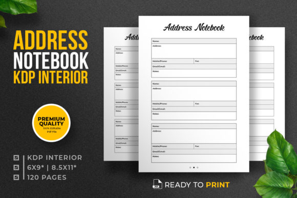 Address Book Gráfico Interiores KDP Por Creative Design Studio
