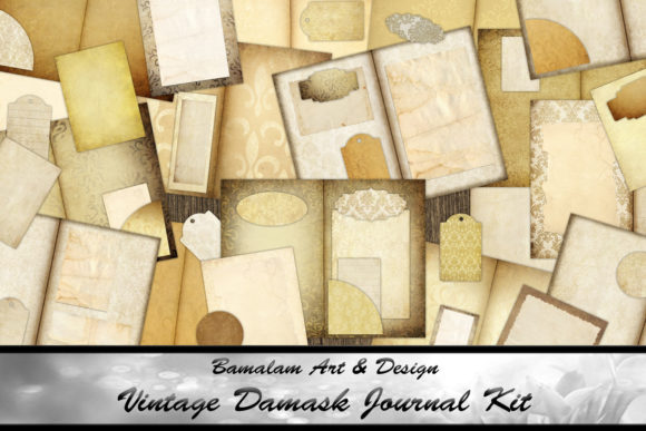 Vintage Damask Journal Kit
