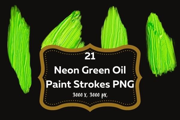 21 Neon Green Thick Paint Strokes PNG Graphic by Millie Her Majesty ...